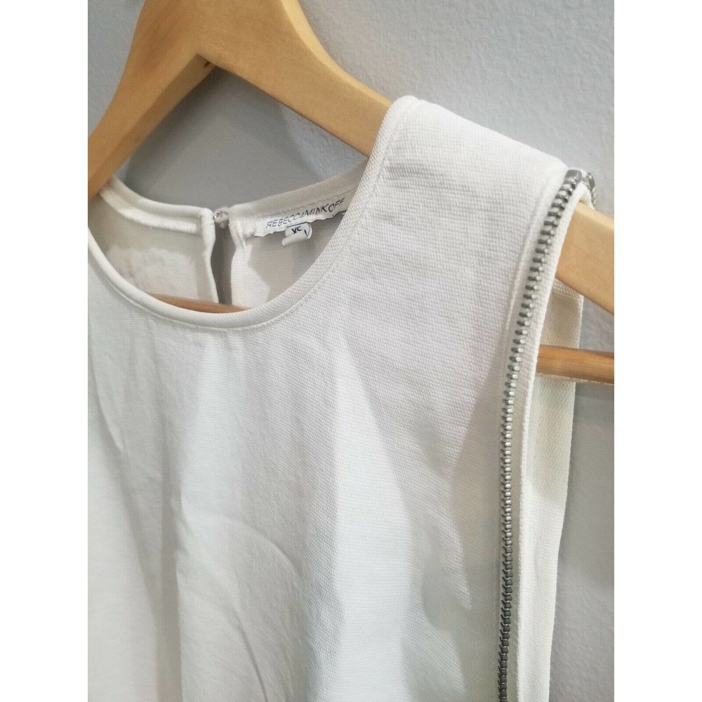 REBECCA MINKOFF MESH TOP OFF WHITE "AVENIDA" TOP ZIPPER XS - Picture 6 of 14